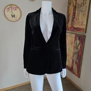 Tahari The Veronica Single Button Velvet Blazer size Small